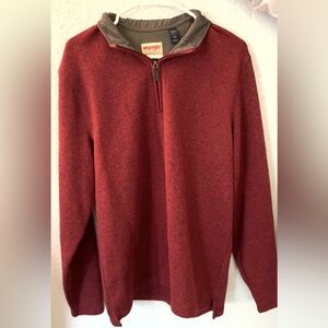 Wrangler Men's Zip Up Red Sweater